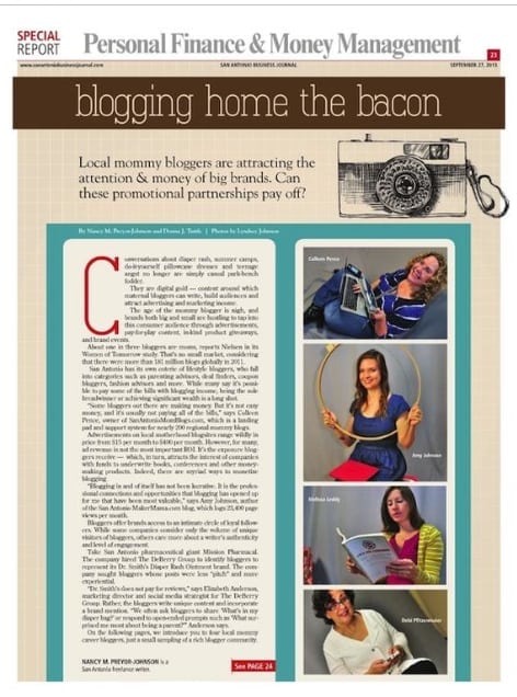 The San Antonio Business Journal talks to San Antonio mom bloggers about the business of blogging