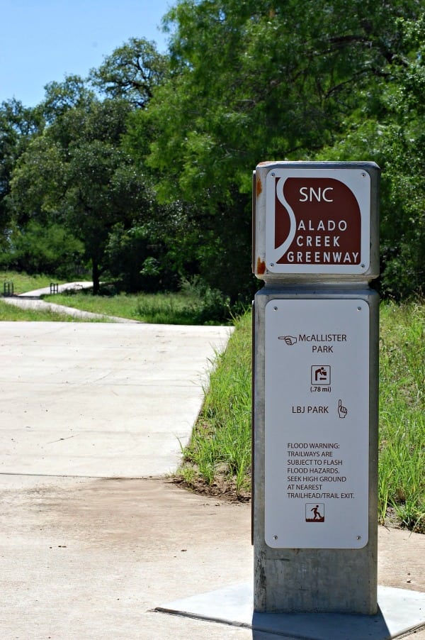 Salado Creek Greenway North, facing east towards Lady Bird Johnson Park in San Antonio, Texas